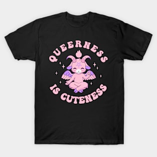 Queerness is Cuetness Cute Queer Baphomet T-Shirt